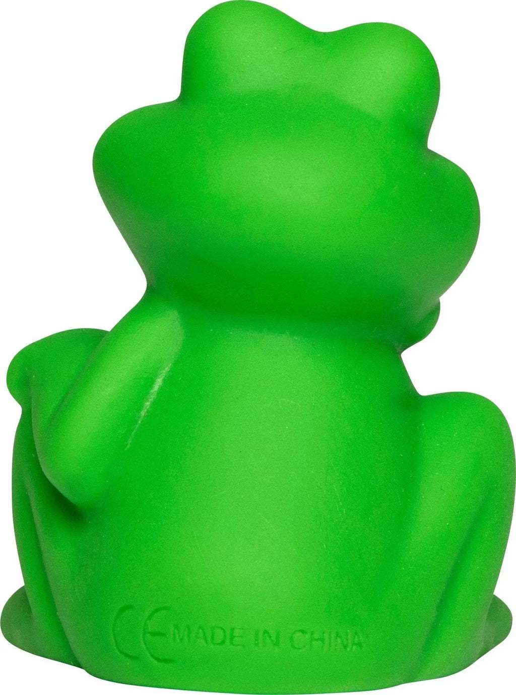 Grüner gummifrosch badetier quietsche-frosch aus der abteilung quietsche-ente badeente fürs bad spielen