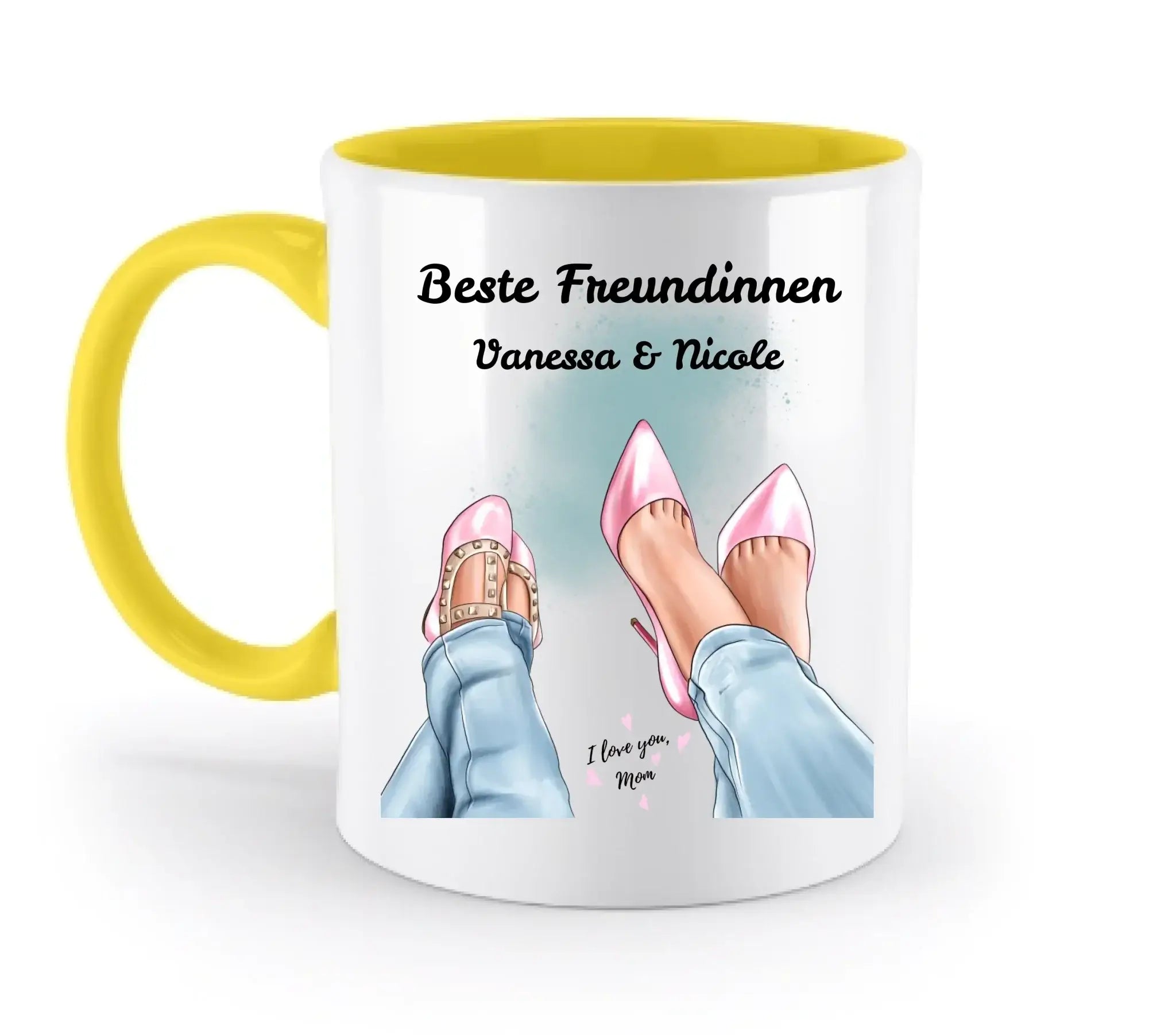 Füße mit Schuhen • 3 Motive • verfügbar (personalisierbare Figuren) Mama Tochter Freundinnen - Zweifarbige Tasse