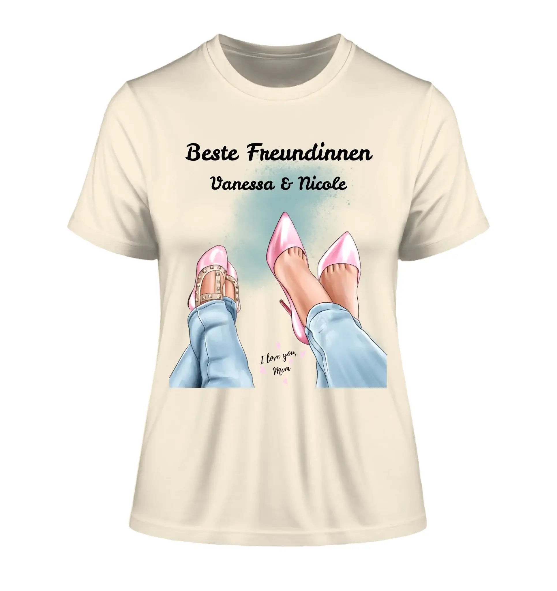 Füße mit Schuhen • 3 Motive • verfügbar (personalisierbare Figuren) Mama Tochter Freundinnen - Damen T-Shirt (Fitted)