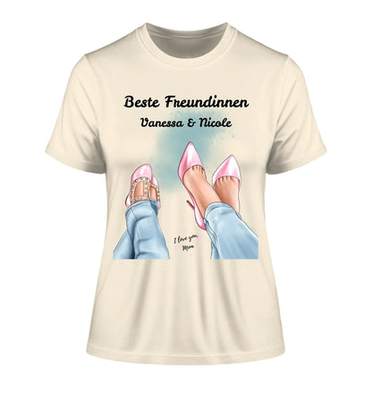 Füße mit Schuhen • 3 Motive • verfügbar (personalisierbare Figuren) Mama Tochter Freundinnen - Damen T-Shirt (Fitted)