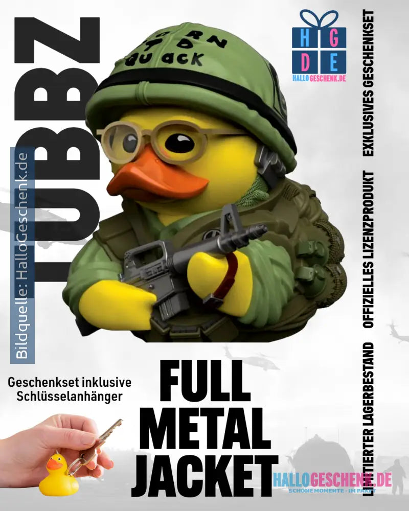 Full Metal Jacket – TUBBZ Sgt. J.T. “Joker” Davis (Boxed Edition ca. 9 cm) inklusive Schlüsselanhänger - Badeenten
