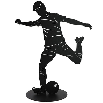 Fußball Skulptur, Fußballer Deko Figur, schwarz , 40 cm von HalloGeschenk.de