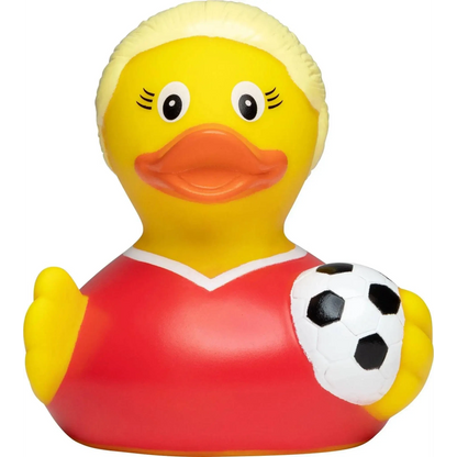 Fußballerin Fußball Spielerin Quietsche-Ente / Badeente