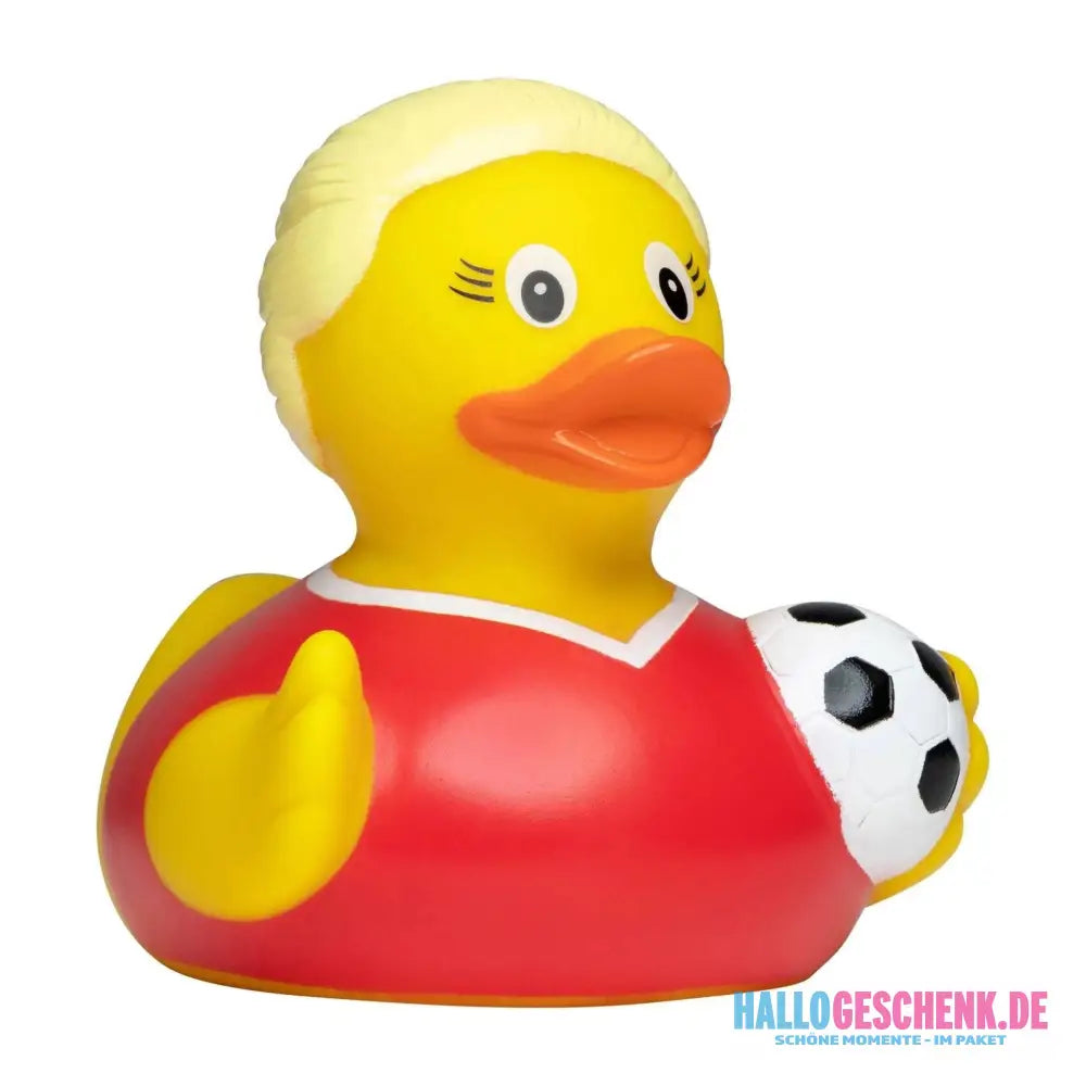 Fußballerin Fußball Spielerin Quietsche-Ente / Badeente