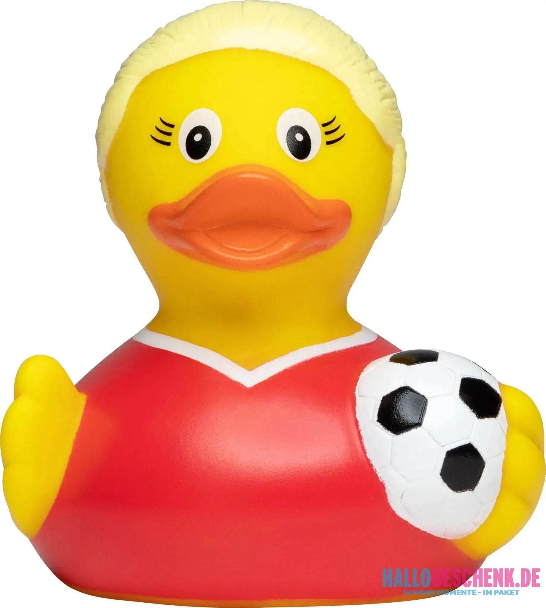 Fußballerin Fußball Spielerin Quietsche-Ente / Badeente