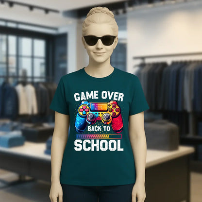 GAME OVER • BACK TO SCHOOL • Schule • Schulanfang • Ladies Premium T-Shirt XS-2XL aus Bio-Baumwolle für Damen • Exklusivdesign • personalisiert