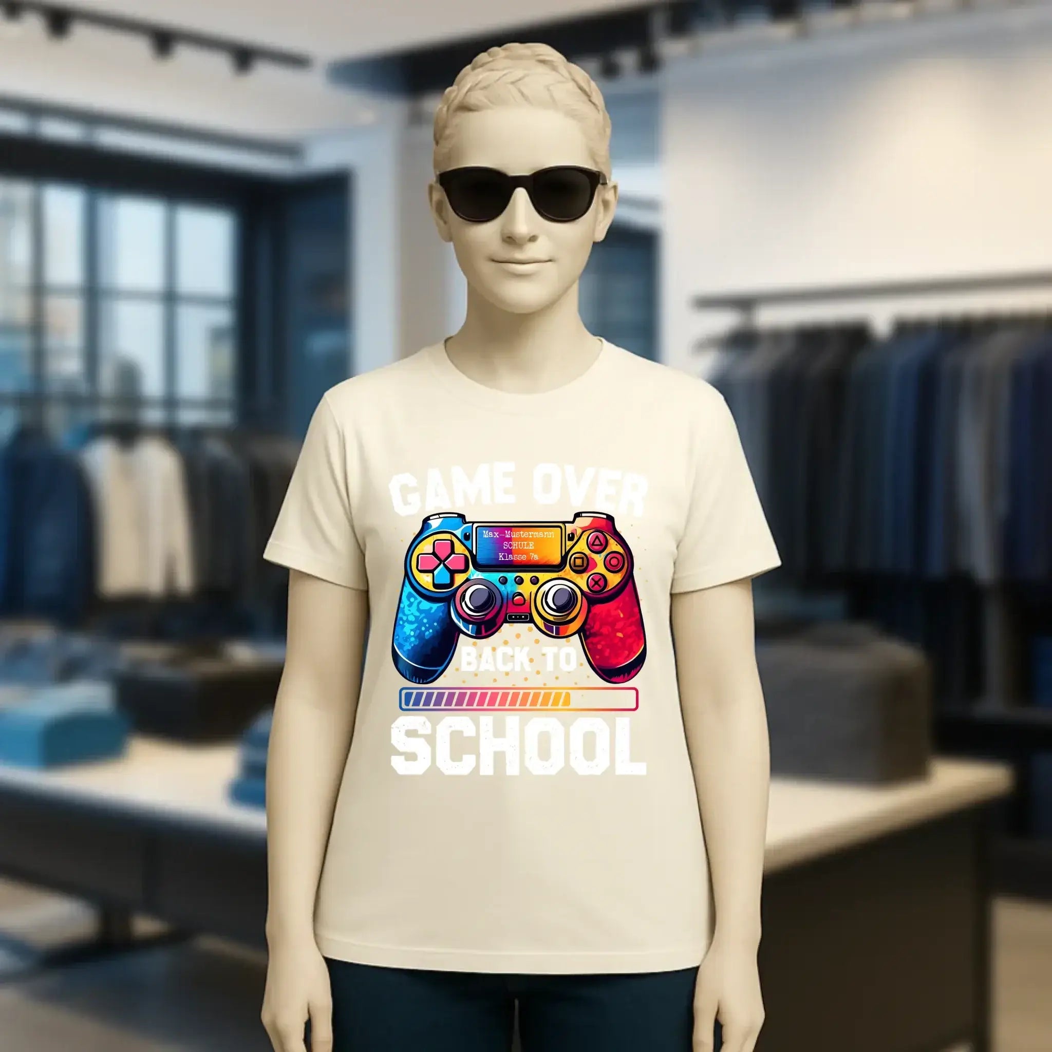 GAME OVER • BACK TO SCHOOL • Schule • Schulanfang • Ladies Premium T-Shirt XS-2XL aus Bio-Baumwolle für Damen • Exklusivdesign • personalisiert