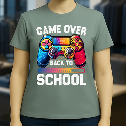 GAME OVER • BACK TO SCHOOL • Schule • Schulanfang • Ladies Premium T-Shirt XS-2XL aus Bio-Baumwolle für Damen • Exklusivdesign • personalisiert
