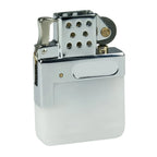 Gas-einsatz für feuerzeuge zippo und star mit chrom-finish zippo-stil feuerzeug mit weiß mattiert durchsichtigem körper und gelochtem metalltop