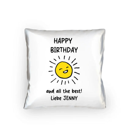 Geburtstag Motiv 1 • mehrere Artikel • ’Statement-Collection’ • Wunschtext • Mein - Kissen / White / 40cm-x-40cm