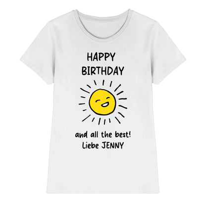 Geburtstag Motiv 1 • mehrere Artikel • ’Statement-Collection’ • Wunschtext • Mein - Premium Damen T-Shirt Bio / White