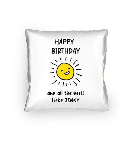 Geburtstag Motiv 6 ’Verwandte’-Boy • mehrere Artikel • ’Statement-Collection’ • Wunschtext • Mein - Kissen / White