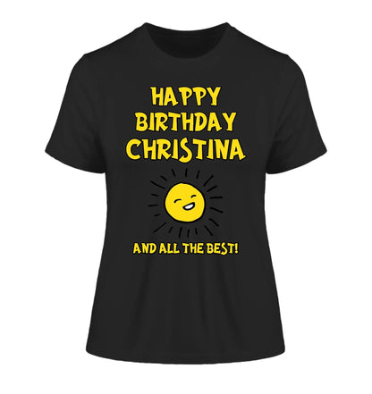 Geburtstagsdesign mit Wunschname (personalisierbare Motive) - Damen T-Shirt (Fitted) • Bio / Black / 2XL