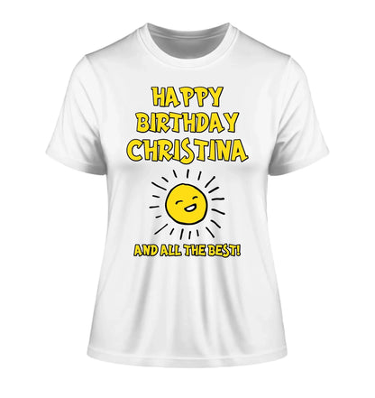 Geburtstagsdesign mit Wunschname (personalisierbare Motive) - Damen T-Shirt (Fitted) • Bio / White / 2XL