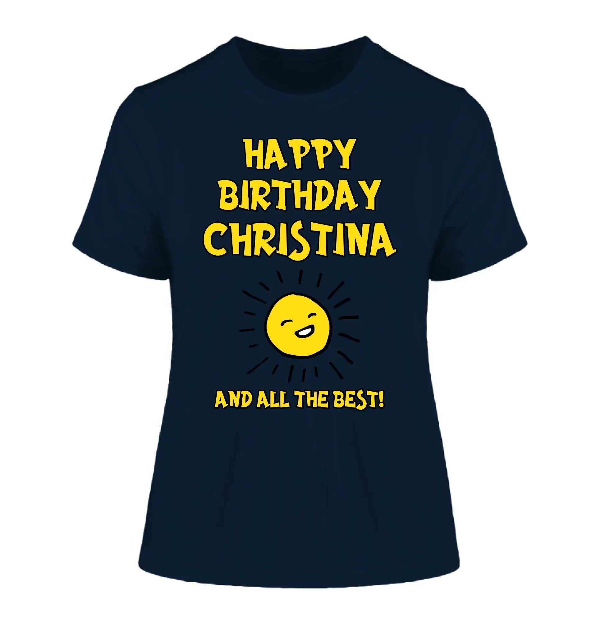 Geburtstagsdesign mit Wunschname (personalisierbare Motive) - Damen T-Shirt (Fitted) • Bio / French Navy / 2XL