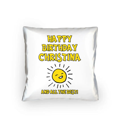 Geburtstagsdesign mit Wunschname (personalisierbare Motive) - Kissen 40x40 cm / White / 40cm-x-40cm - personalisierbare