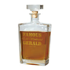 Clear glas karaffe mit silberfarbenem stopper und korken goldgeprägtem text famous edd weinbrand gerald im whiskey geschenkset