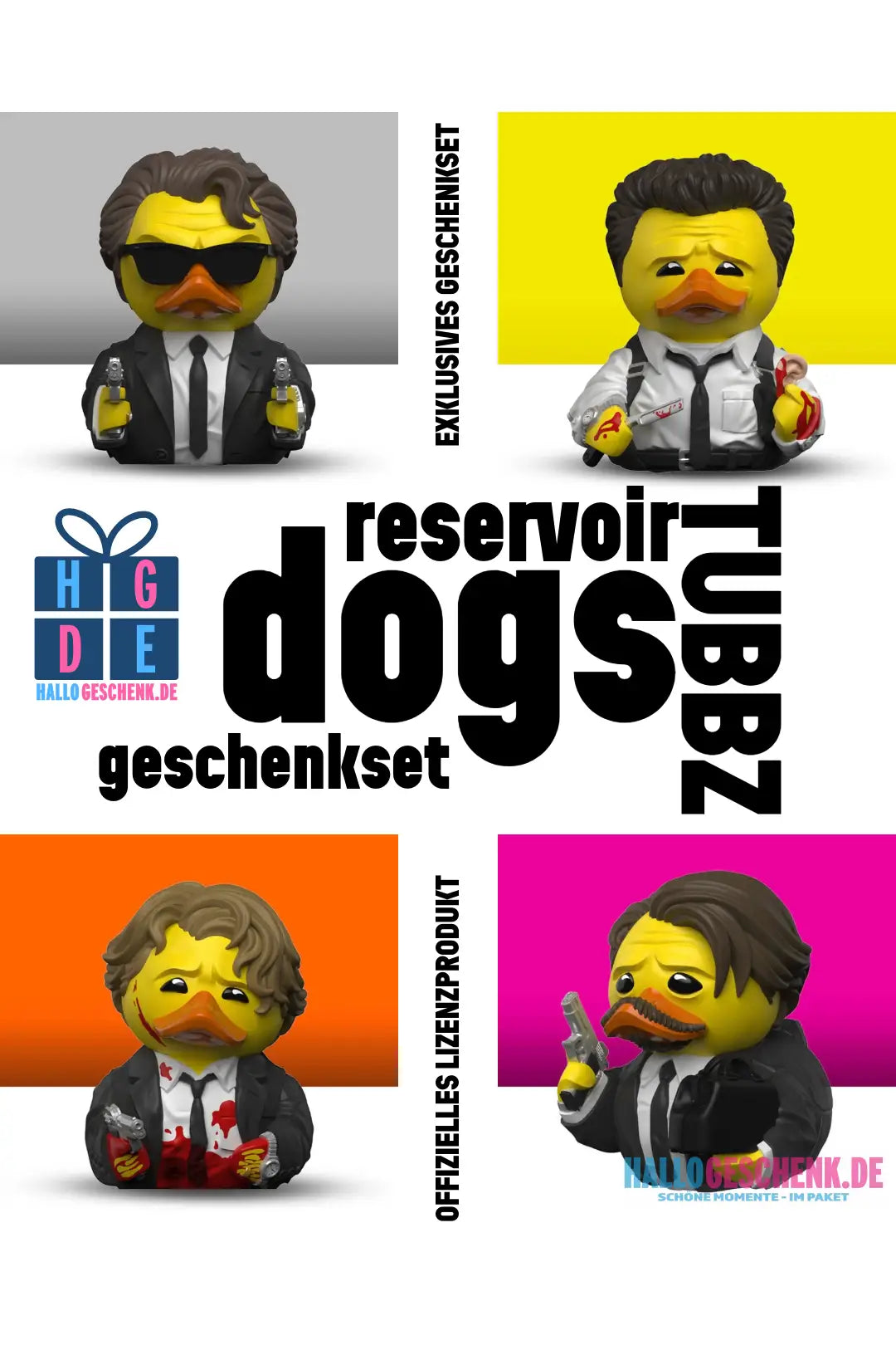 Geschenkset: reservoir dogs - 4 Tubbz • Badeenten • Gummienten • Blitzdeal für kurze Zeit - Badeenten