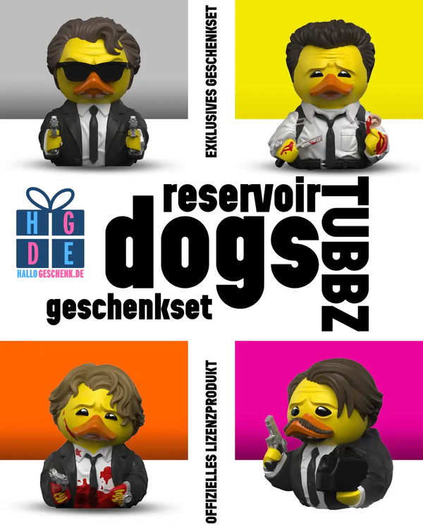 Bundle: Geschenkset ’reservoir dogs’ - 4 Tubbz • Badeenten • Gummienten • Blitzdeal für kurze Zeit