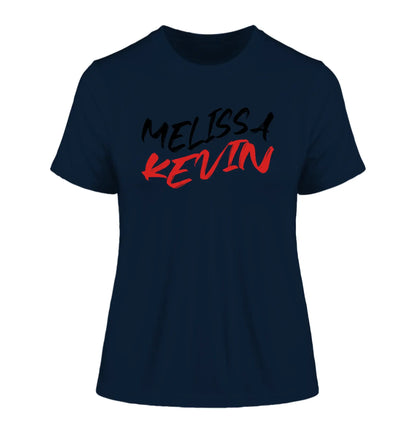 Geschwungener Name • 3 Motive verfügbar (personalisierbare Motive) - Damen T-Shirt (Fitted) • Bio / French Navy / 2XL