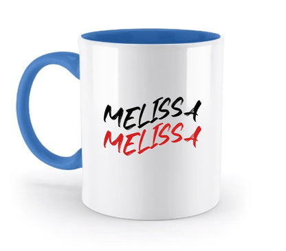 Geschwungener Name • 3 Motive verfügbar (personalisierbare Motive) - Zweifarbige Tasse / Blue / 330ml