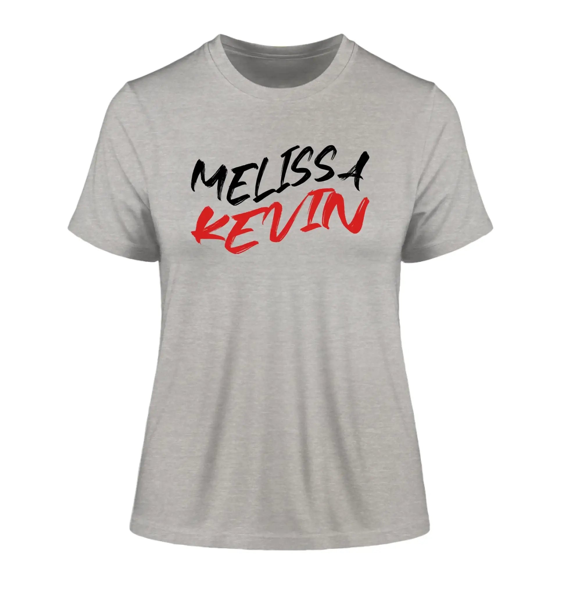 Geschwungener Name • 3 Motive verfügbar (personalisierbare Motive) - Damen T-Shirt (Fitted) • Bio / Heather Grey / 2XL