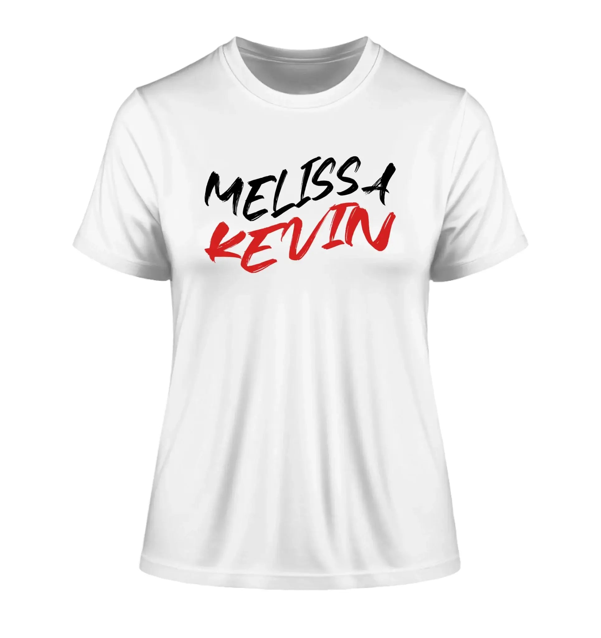 Geschwungener Name • 3 Motive verfügbar (personalisierbare Motive) - Damen T-Shirt (Fitted) • Bio / White / 2XL
