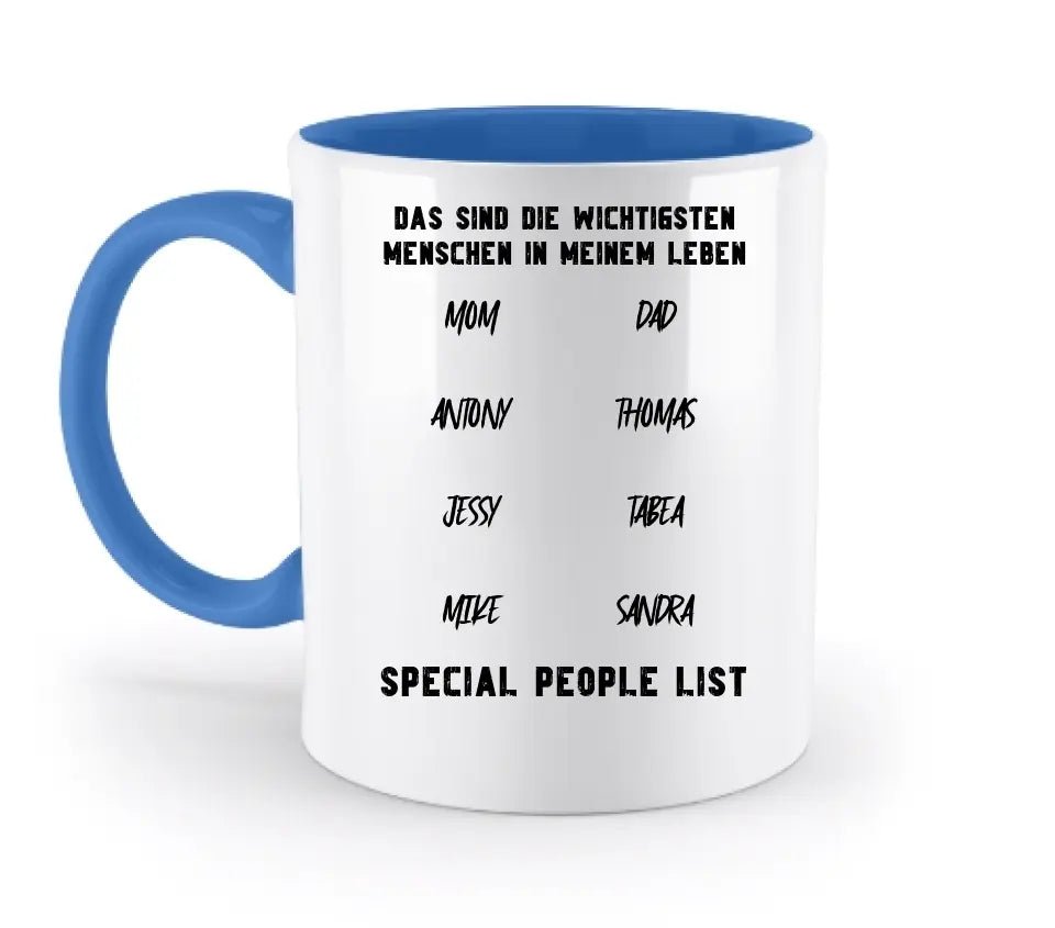 Gestalte den Text - zweifarbige Tasse - HalloGeschenk.de