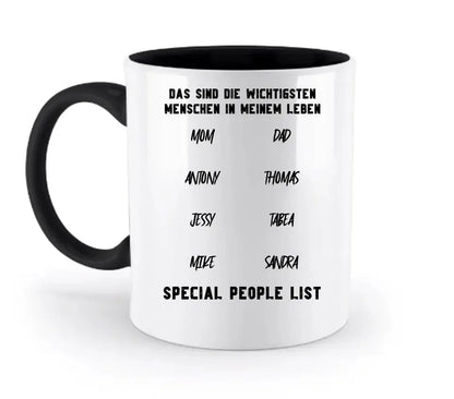 Gestalte den Text - zweifarbige Tasse - HalloGeschenk.de