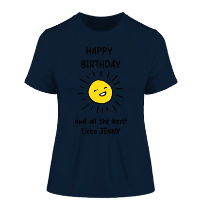 Gestalte ein Motiv: Wähle aus über 60 Vorlagen (personalisierbare Motive) - Damen T-Shirt (Fitted) • Bio / French Navy