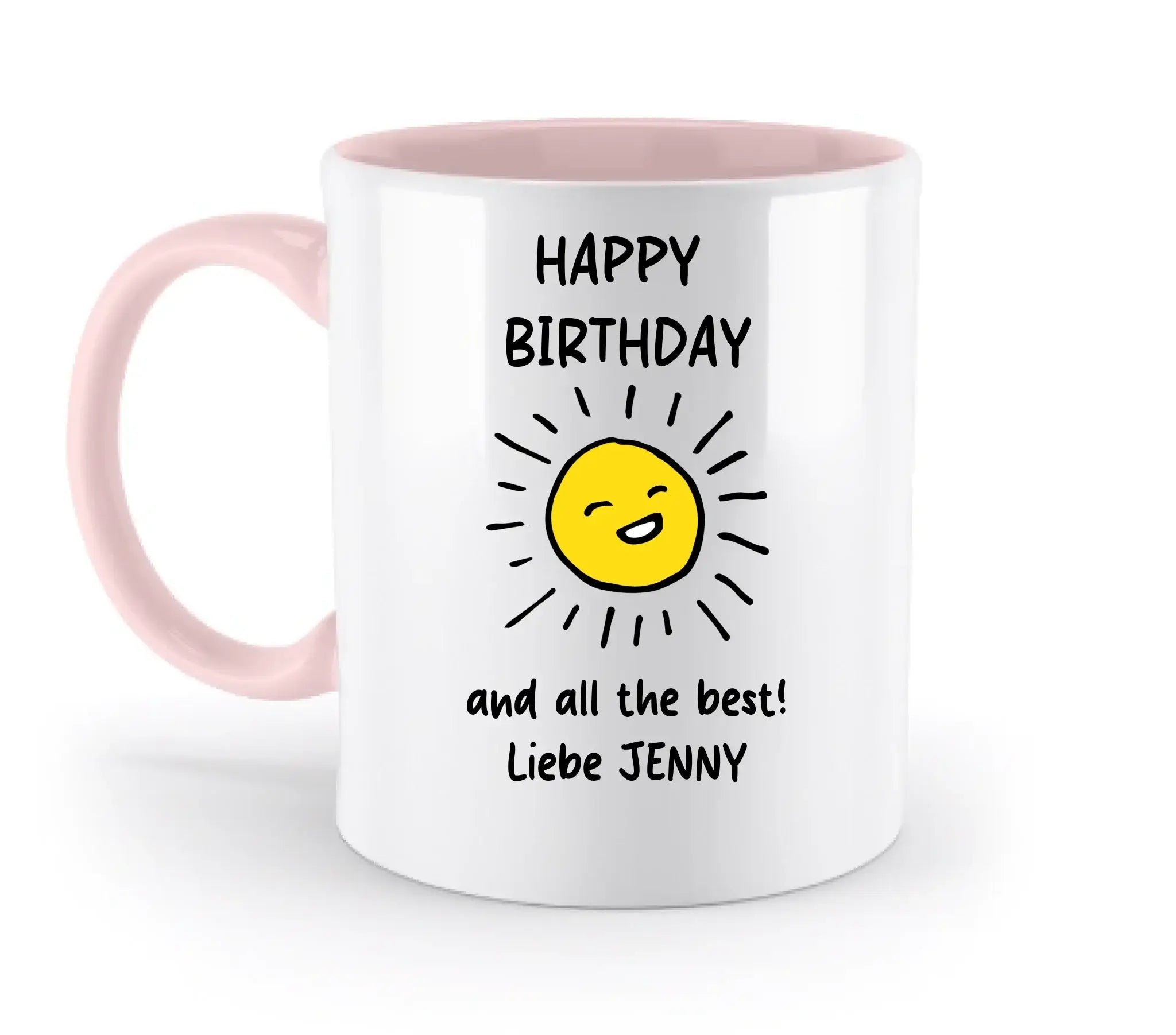 Gestalte ein Motiv: Wähle aus über 60 Vorlagen (personalisierbare Motive) - Zweifarbige Tasse / Powder-Pink / 330ml