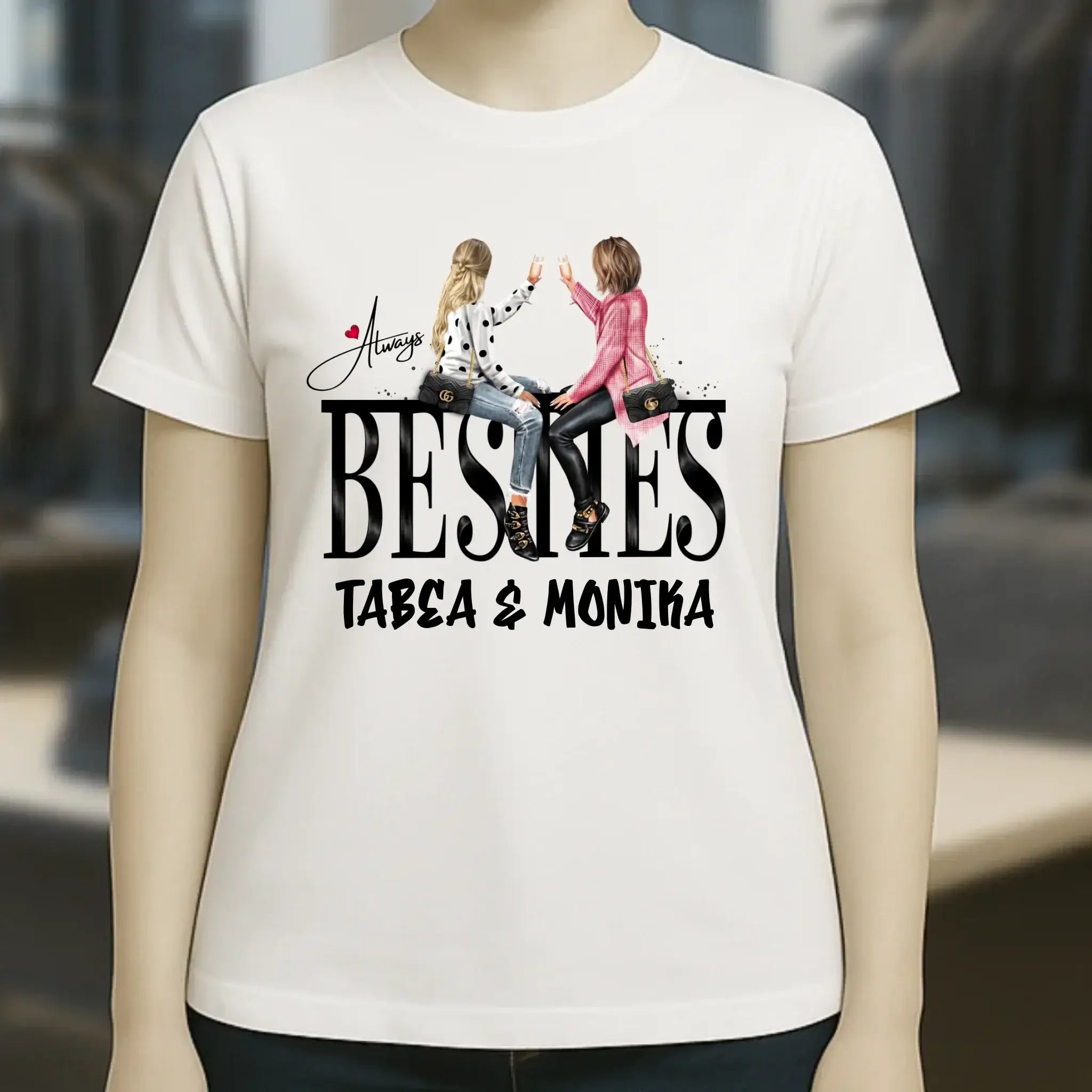 Girls on Text Besties • Ladies Premium T-Shirt XS-2XL aus Bio-Baumwolle für Damen • Exklusivdesign • personalisiert
