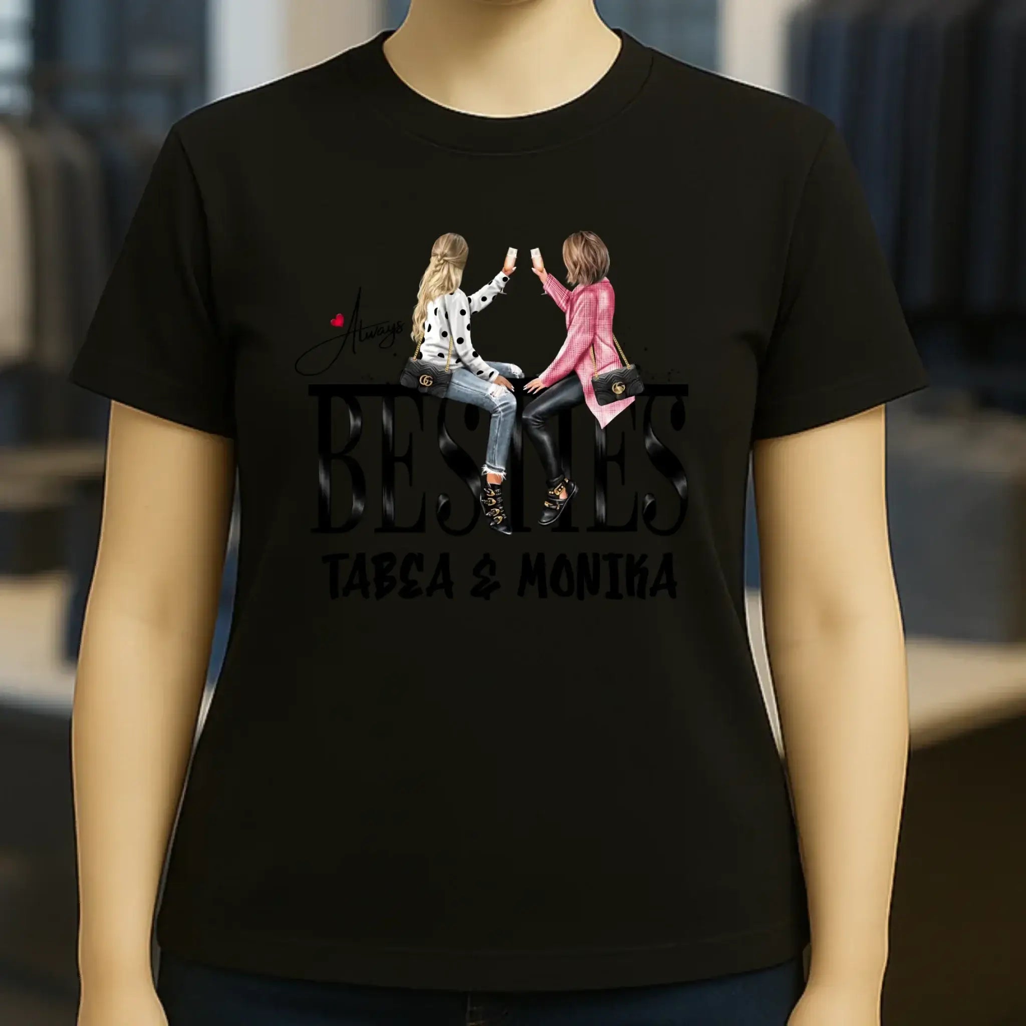 Girls on Text Besties • Ladies Premium T-Shirt XS-2XL aus Bio-Baumwolle für Damen • Exklusivdesign • personalisiert