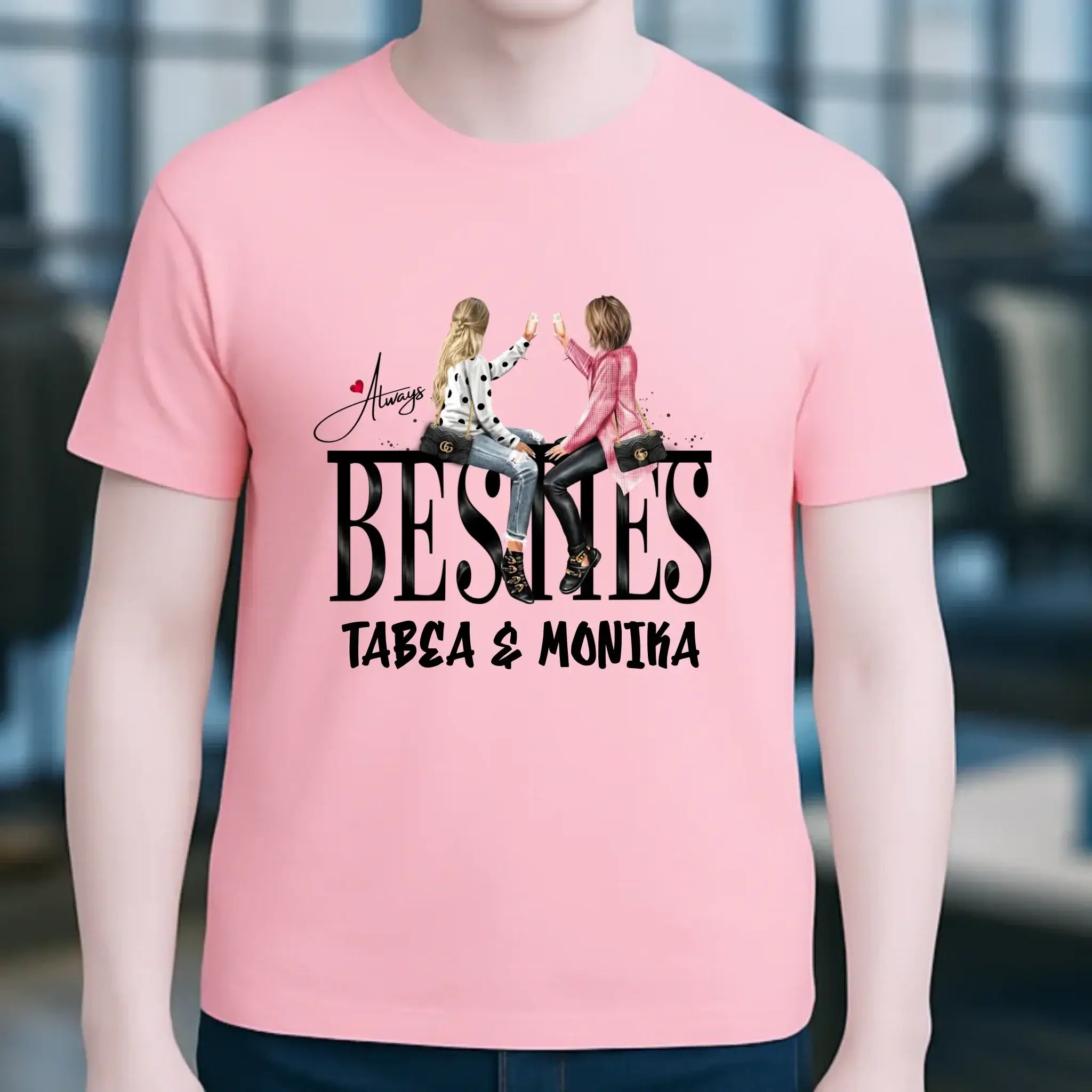 Girls on Text Besties • Unisex Premium T-Shirt XS-5XL aus Bio-Baumwolle für Damen & Herren • Exklusivdesign • personalisiert