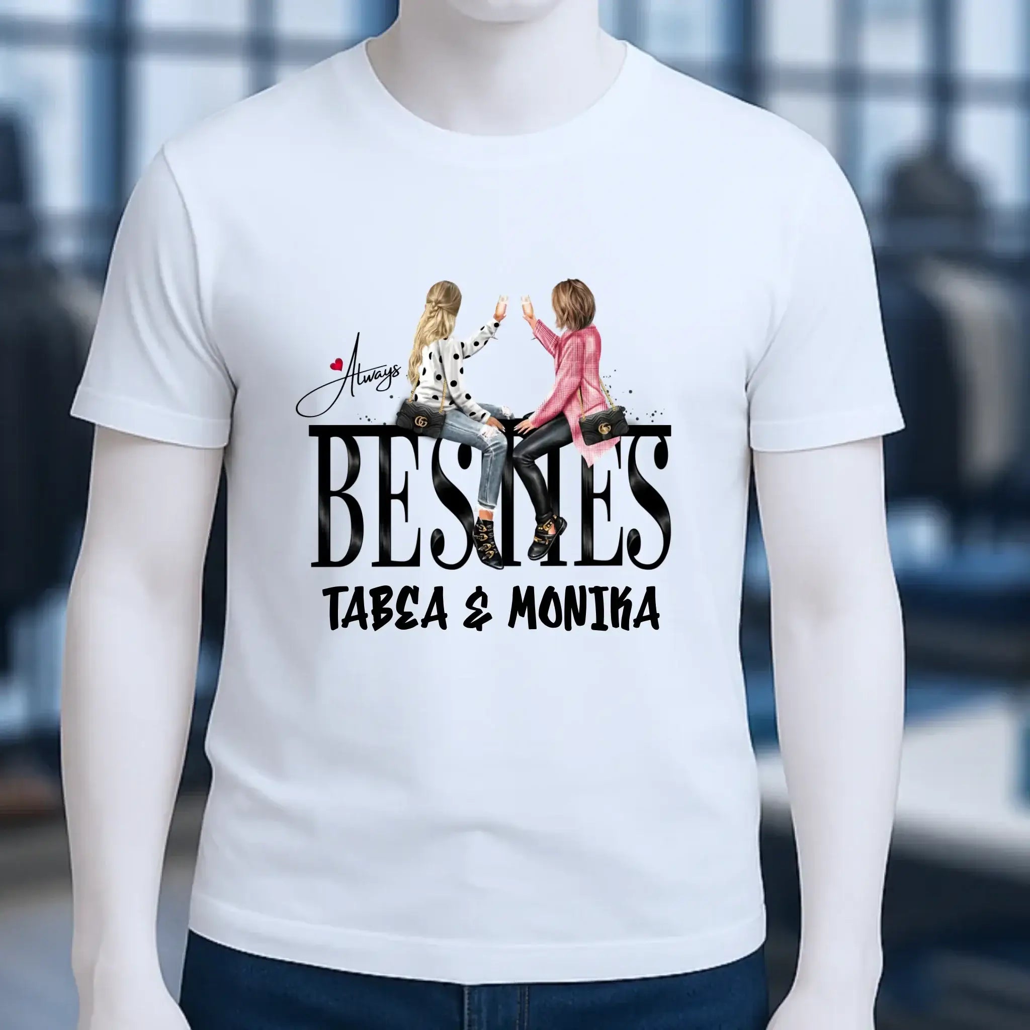 Girls on Text Besties • Unisex Premium T-Shirt XS-5XL aus Bio-Baumwolle für Damen & Herren • Exklusivdesign • personalisiert