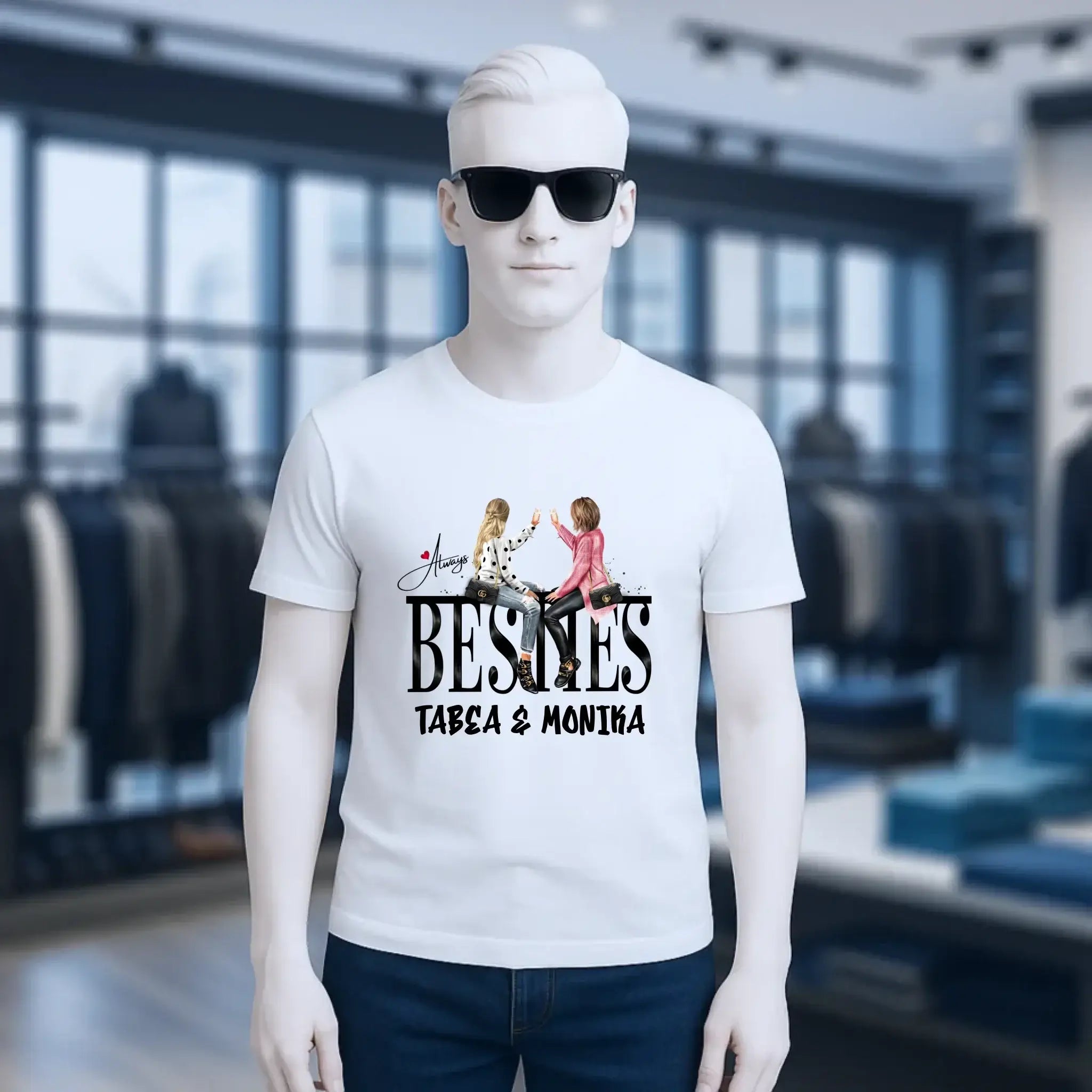 Girls on Text Besties • Unisex Premium T-Shirt XS-5XL aus Bio-Baumwolle für Damen & Herren • Exklusivdesign • personalisiert