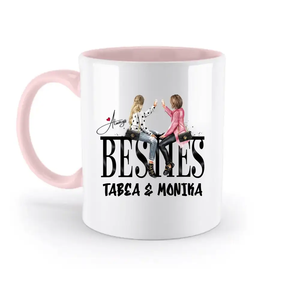 Girls on Text Besties • zweifarbige Tasse • Exklusivdesign • personalisiert