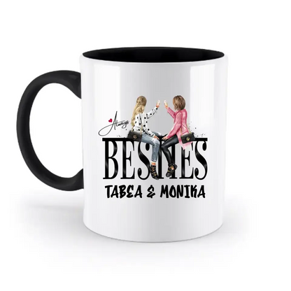 Girls on Text Besties • zweifarbige Tasse • Exklusivdesign • personalisiert