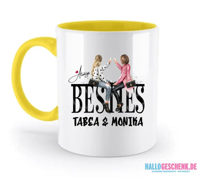 Girls on Text (Besties) • zweifarbige Tasse • Exklusivdesign • personalisiert - zweifarbige Tasse
