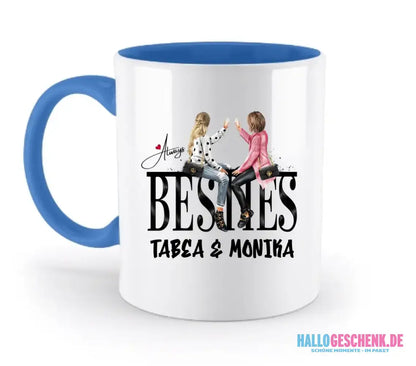 Girls on Text (Besties) • zweifarbige Tasse • Exklusivdesign • personalisiert - zweifarbige Tasse