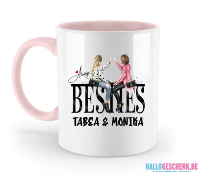 Girls on Text (Besties) • zweifarbige Tasse • Exklusivdesign • personalisiert - zweifarbige Tasse