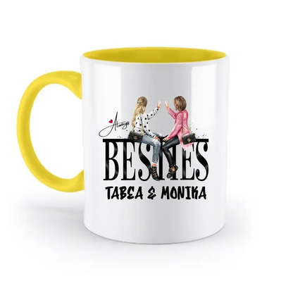 Girls on Text Besties • zweifarbige Tasse • Exklusivdesign • personalisiert