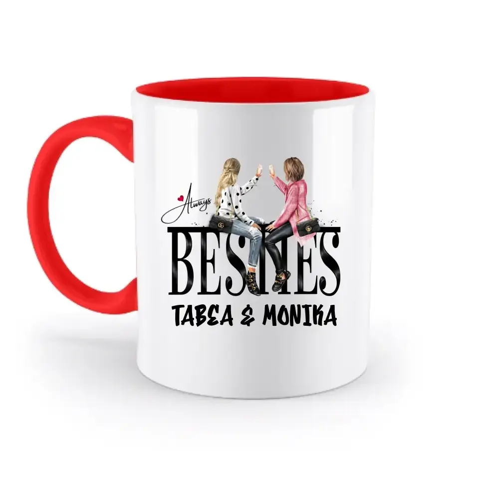 Girls on Text Besties • zweifarbige Tasse • Exklusivdesign • personalisiert