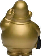 Gold bert anti stress quetsch figur goldene buddha stresskugel mit glattem glänzendem finish und schwarzem band