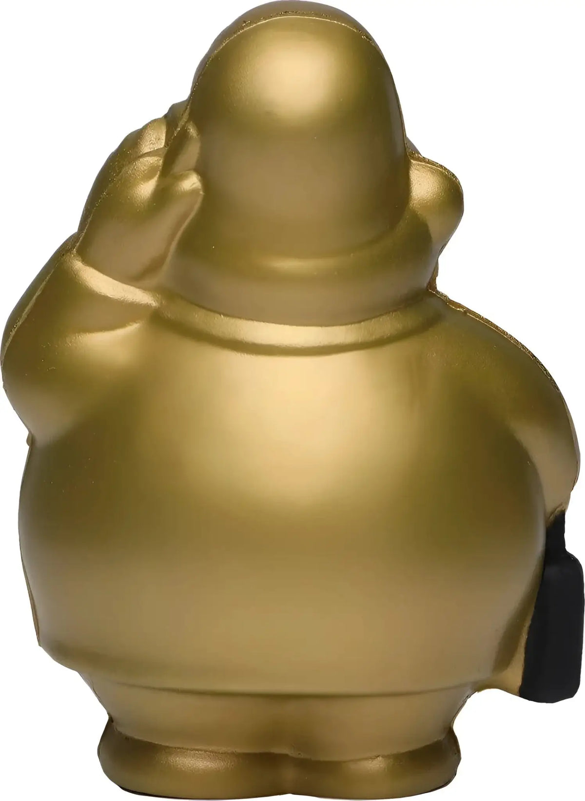 Gold bert anti stress quetsch figur goldene buddha stresskugel mit glattem glänzendem finish und schwarzem band