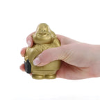 Gold bert anti stress quetsch figur goldene buddha form mit schwarzer handtaschen detailseite