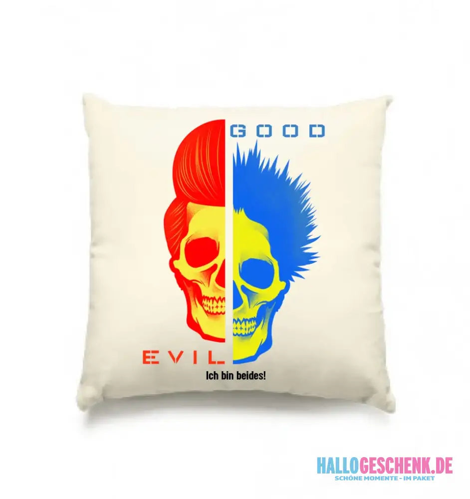 GOOD´N´EVIL - RED-BLUE • Kissen 40x40 cm • Exklusivdesign • personalisiert