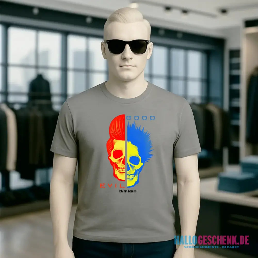 "GOOD´N´EVIL"-RED-BLUE - Organic Basic Shirt
