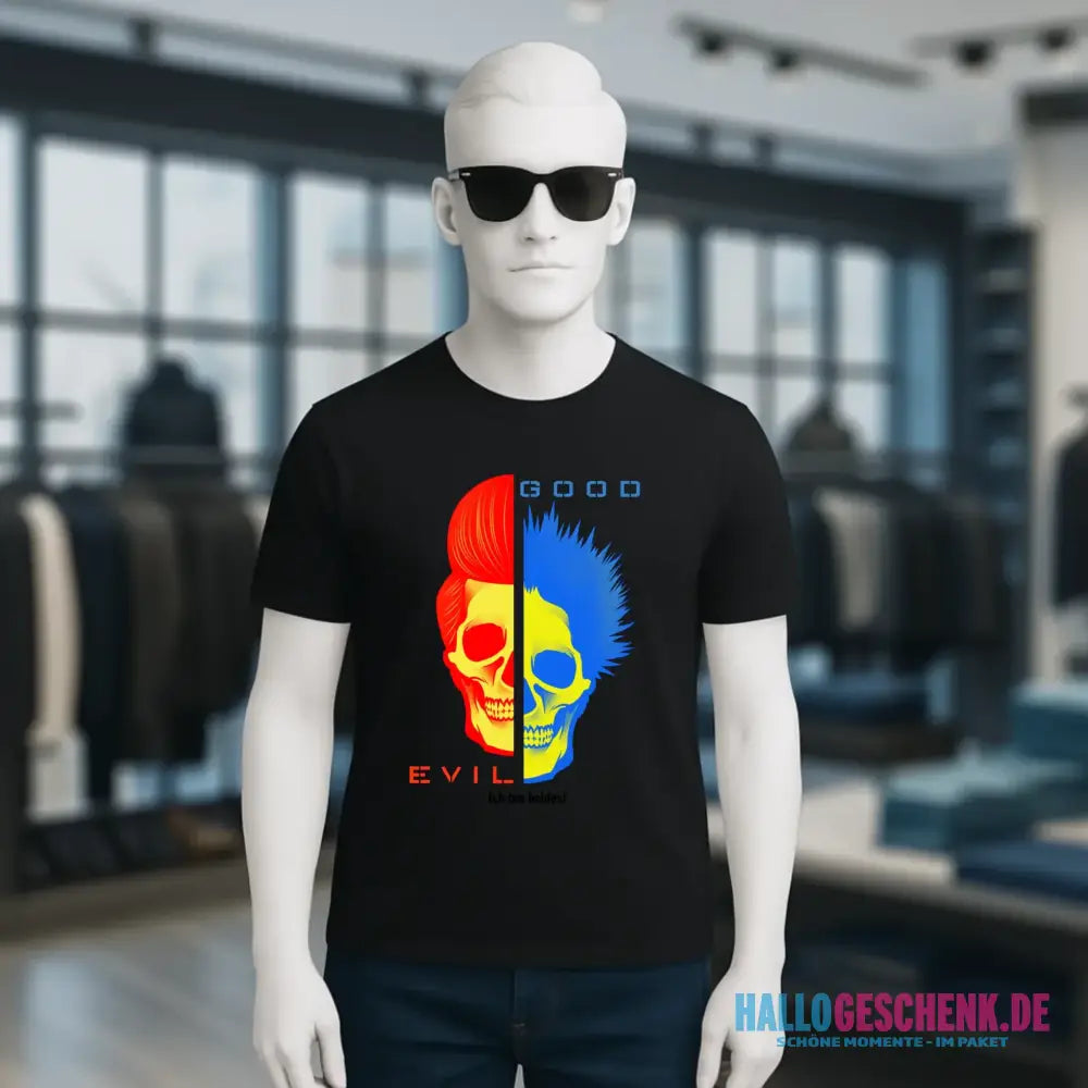 "GOOD´N´EVIL"-RED-BLUE - Organic Basic Shirt