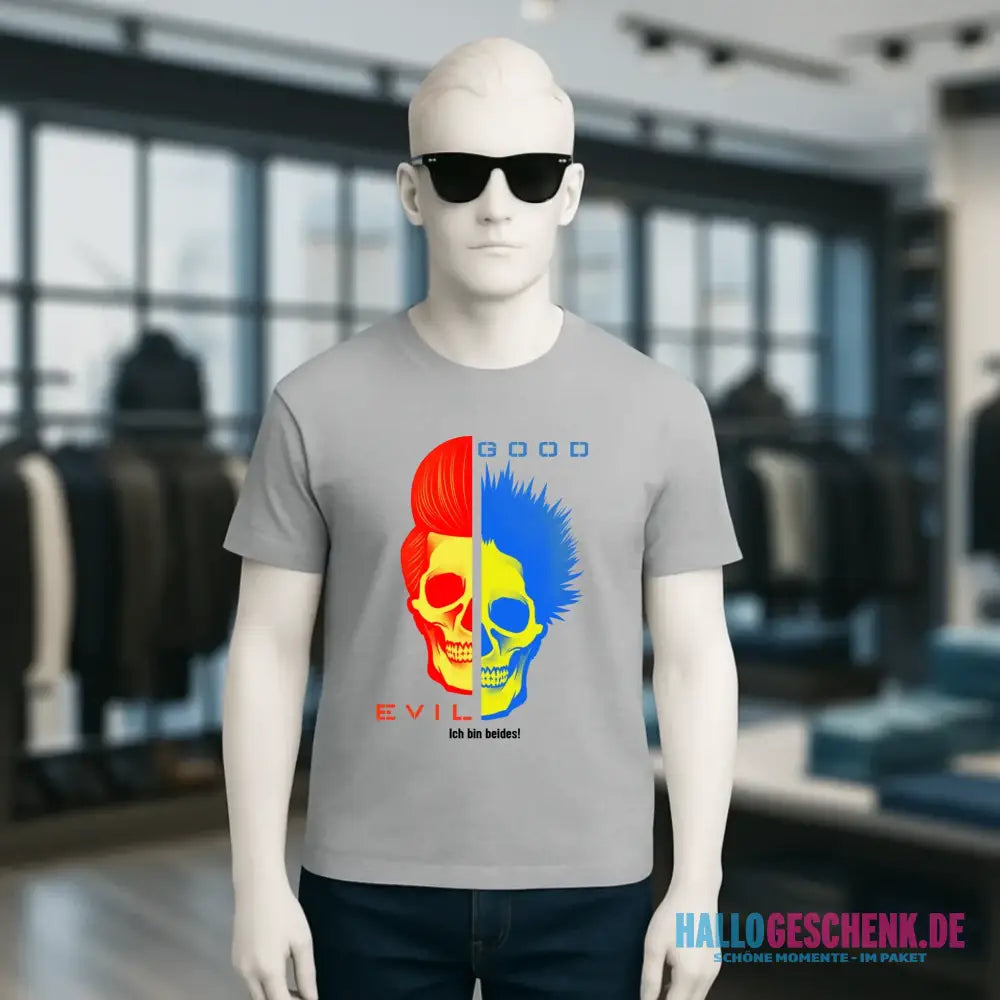 "GOOD´N´EVIL"-RED-BLUE - Organic Basic Shirt